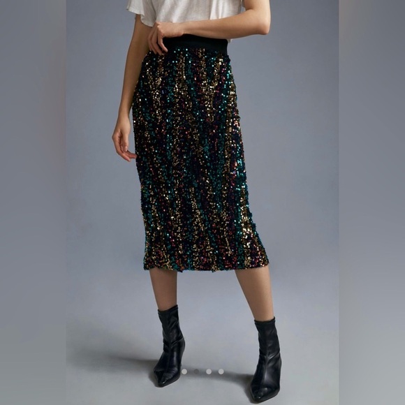 STELLA NOVA CAMMA SEQUIN SKIRT, Size 10, *Amazing holiday & party skirt!* - Picture 3 of 10